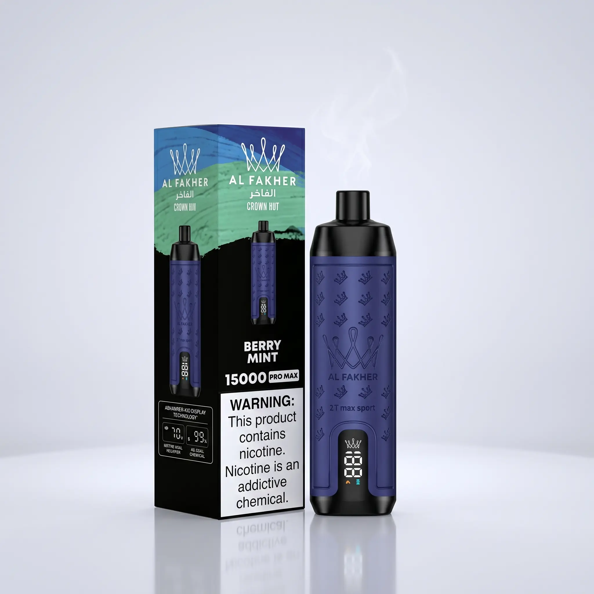 al Fakher crown bar 15000 puffs pro max Disposable Berry Mint