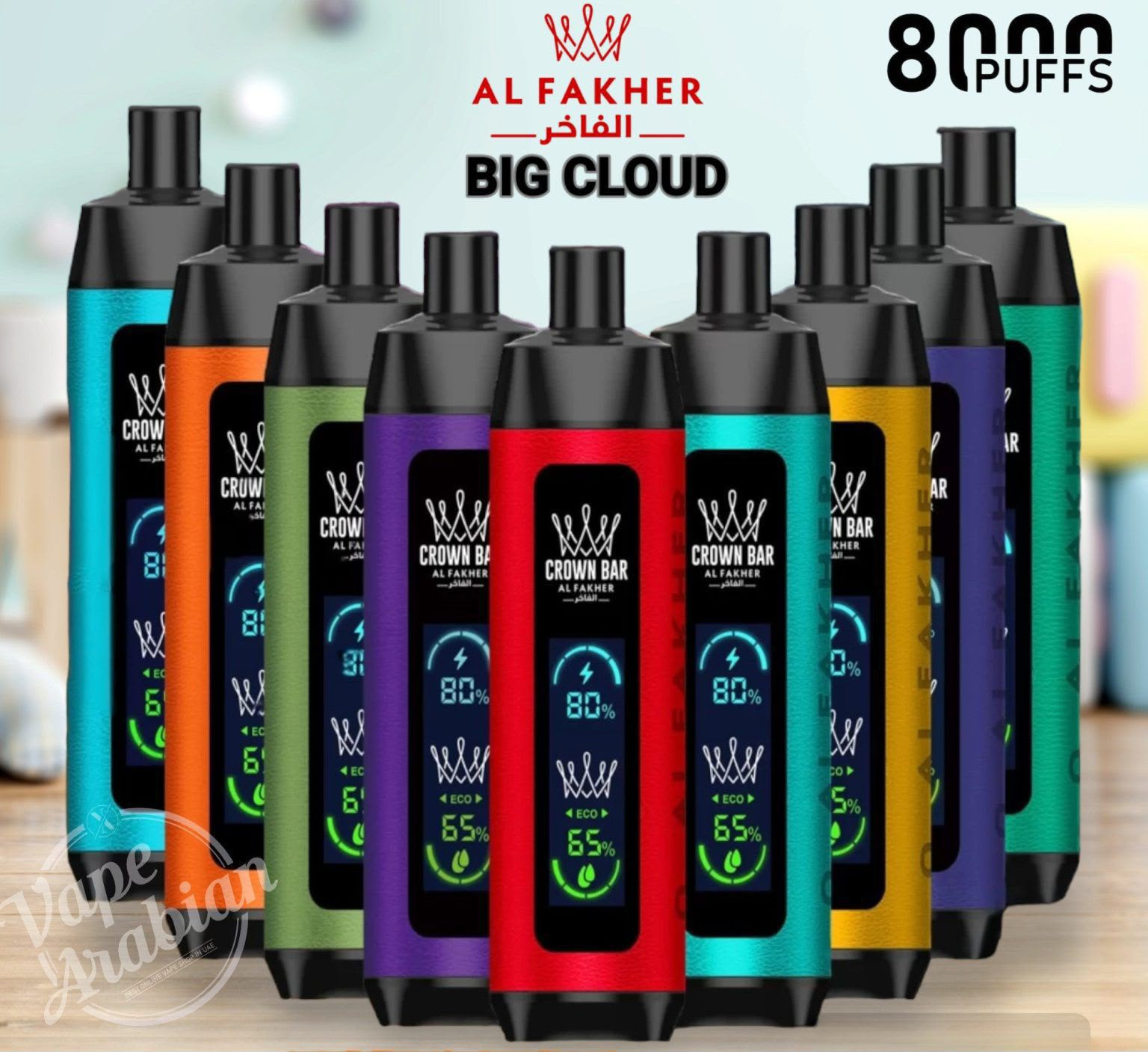 Crown Bar Al Fakher Pro 8000 Puffs disposable vape in Dubai UAE