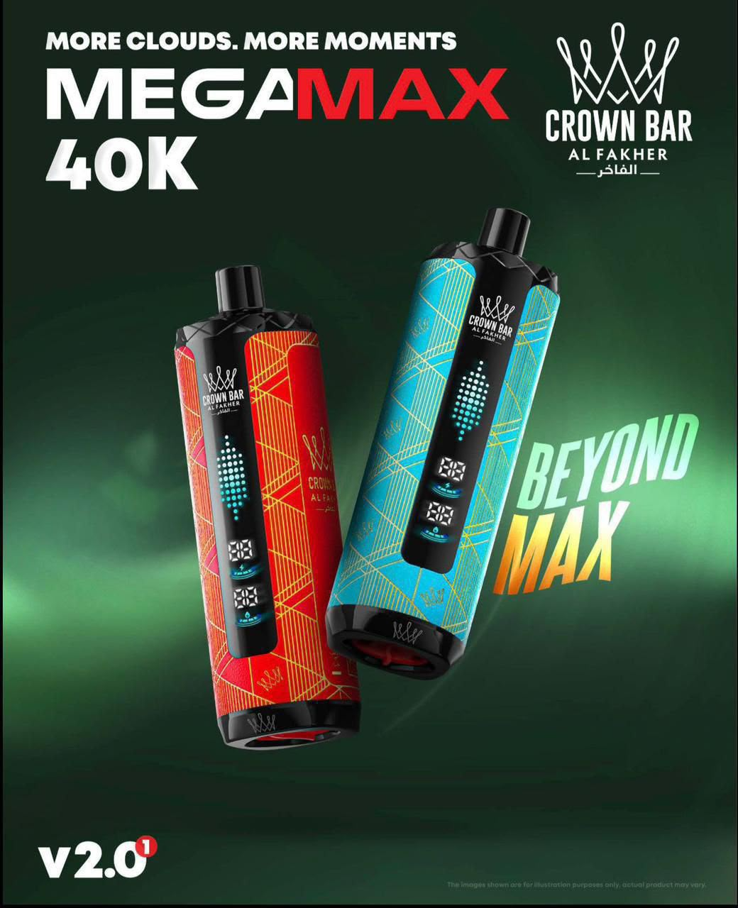 Crown Bar Al Fakher MegaMax 40000 Puffs disposable vape in Dubai, UAE