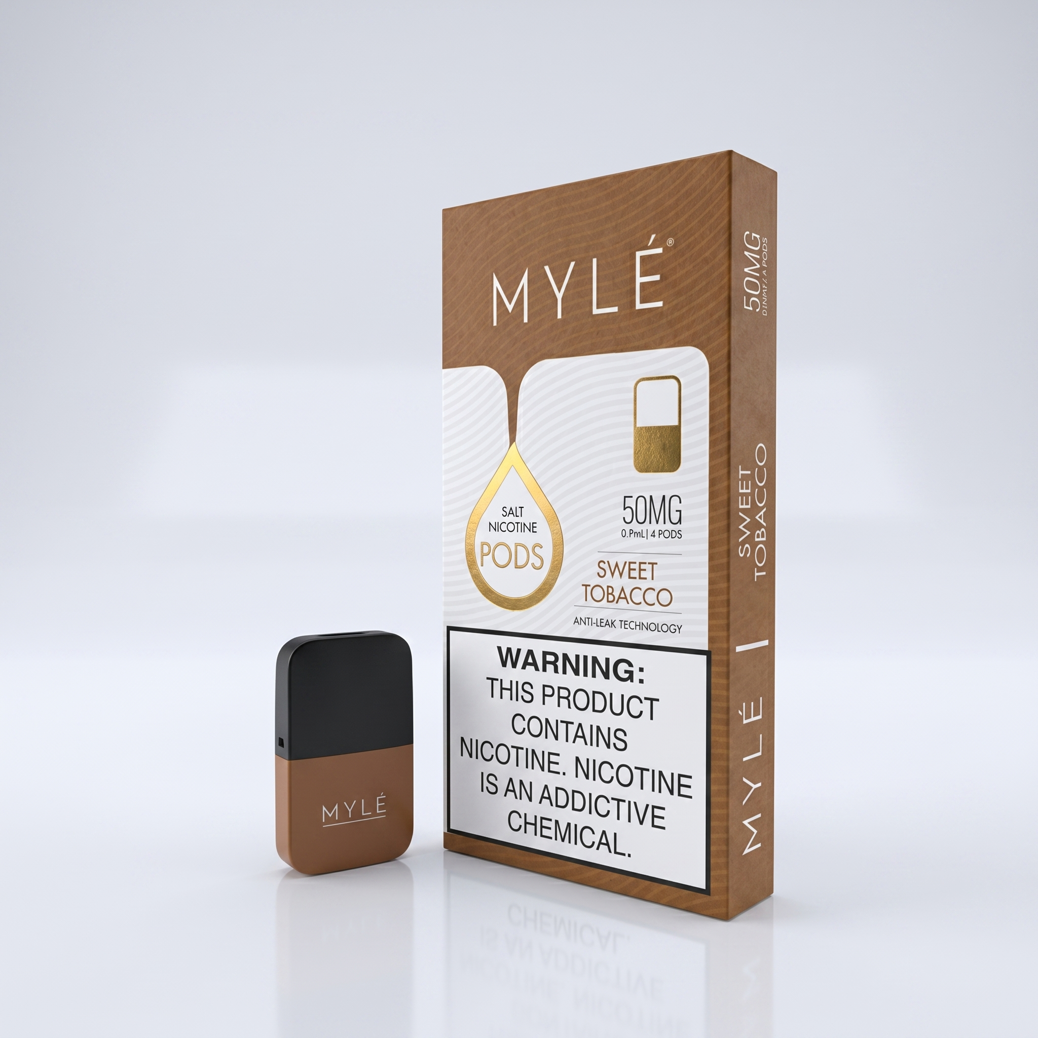 Myle V4 Pod disposable vape 50mg Pre-filled (Sweet Tobacco)